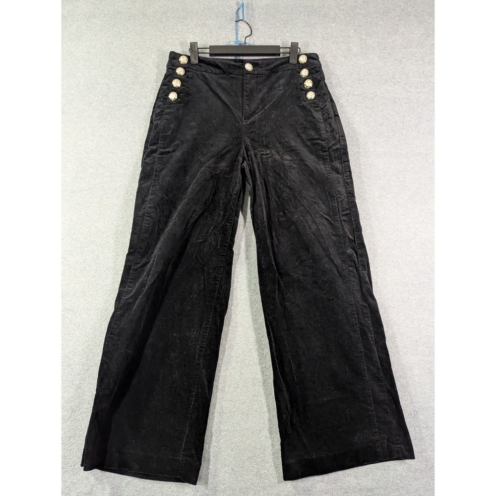 Charter Club Women's Black Velvet Sailor Pants Size 6 Whimsigoth Dark Academia